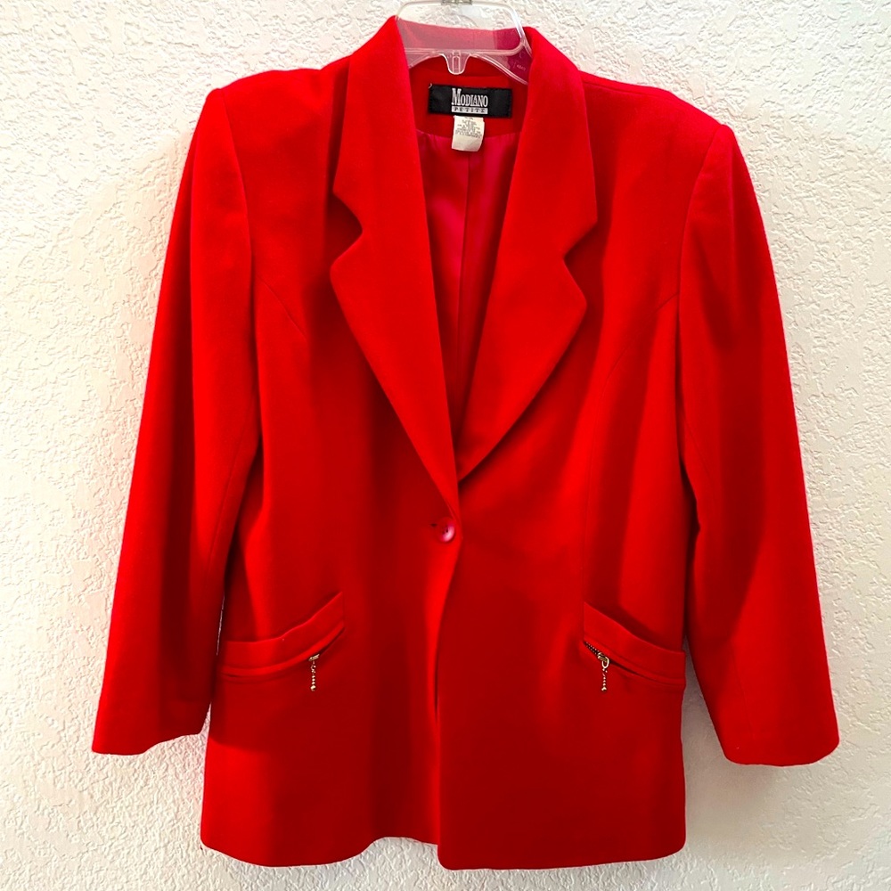 Vintage Modiano petite red blazer.‎